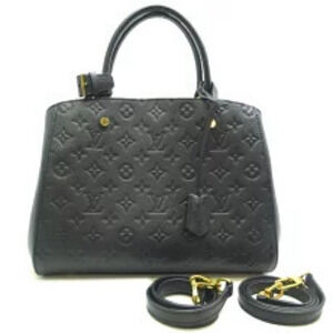 Louis Vuitton Montaigne Handbag Monogram Empreinte Noir Black